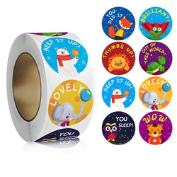 100-500pcs Cartoon Animal Children Sticker Reward Label Thank You Cute Toy Game Sticker DIY Gift Sealing Label Decoration Supple (ONLINE ORDER ONLY)