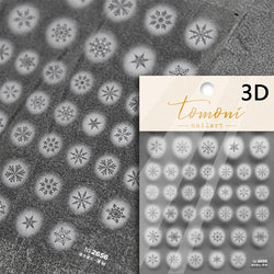 Winter Dreamy Hot Stamping Romantic White Pink Snowflakes Hexagon 3D Self Adhesive Nail Art Stickers Christmas Manicure Decals (ONLINE ORDER ONLY)