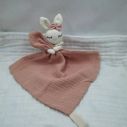 Baby Bib with Sleeping Animals Rattle (ONLINE ORDER ONLY)