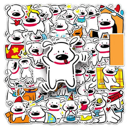 50pcs Maltese Cartoon Stickers for Suitcase, Stationery, Water Cup, Phone, Car, Scooter, Laptop, Refrigerator (ONLINE ORDER ONLY)