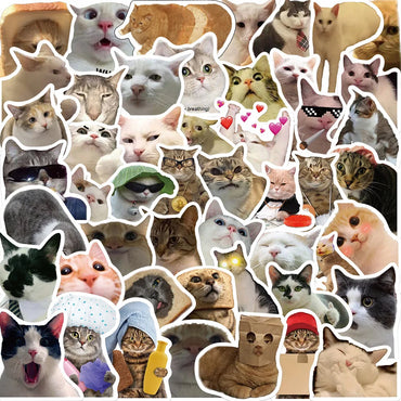 10/30/50pcs Cute Animal Cats Meme Graffiti Stickers Kawaii Decals Toy DIY Diary Suitcase Scrapbook Phone Laptop Bike Sticker (ONLINE ORDER ONLY)