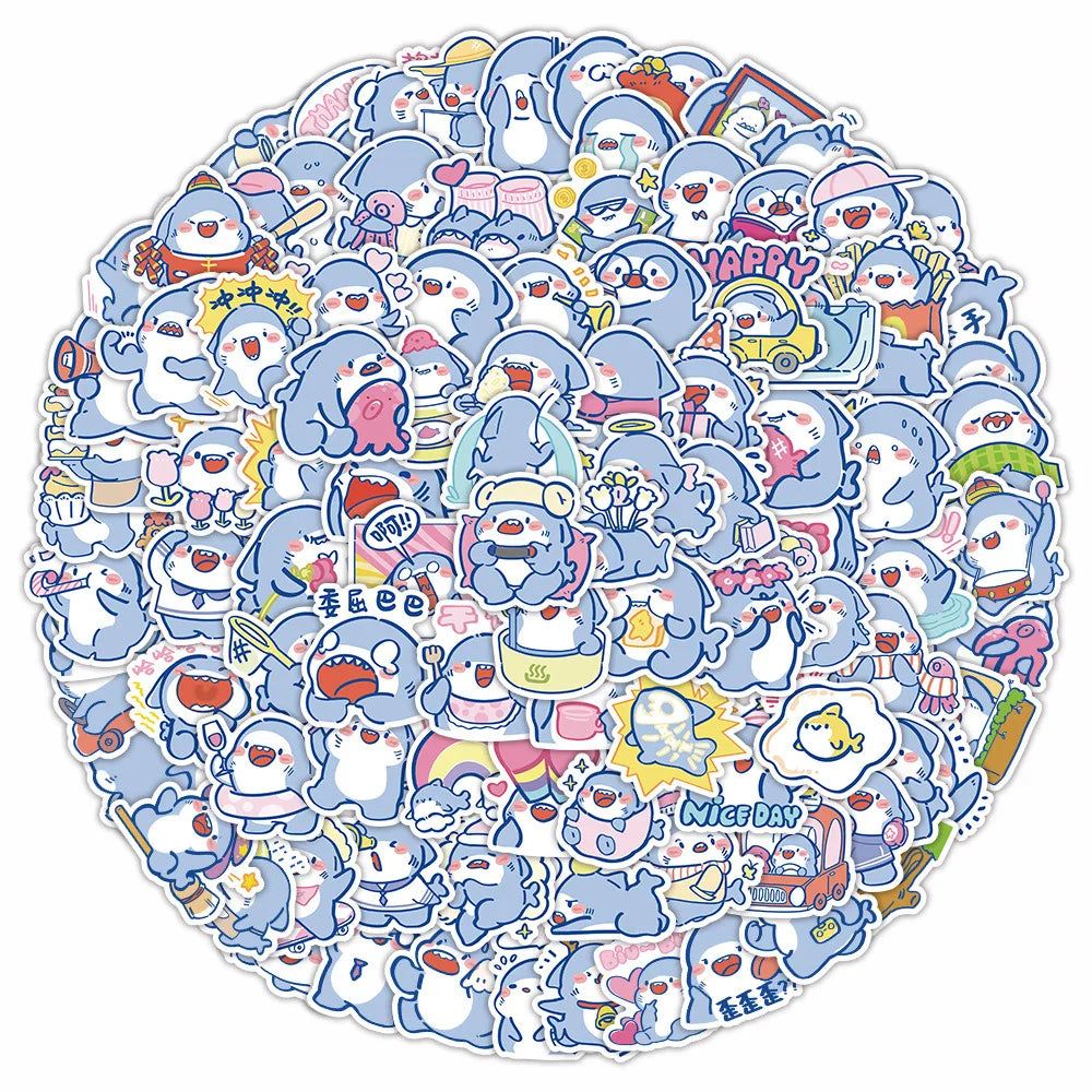 Cute Shark Stickers Waterproof Cartoon Decals for Laptop Phone Car Kids Toy Wholesale (ONLINE ORDER ONLY)
