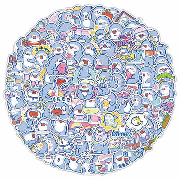 Cute Shark Stickers Waterproof Cartoon Decals for Laptop Phone Car Kids Toy Wholesale (ONLINE ORDER ONLY)