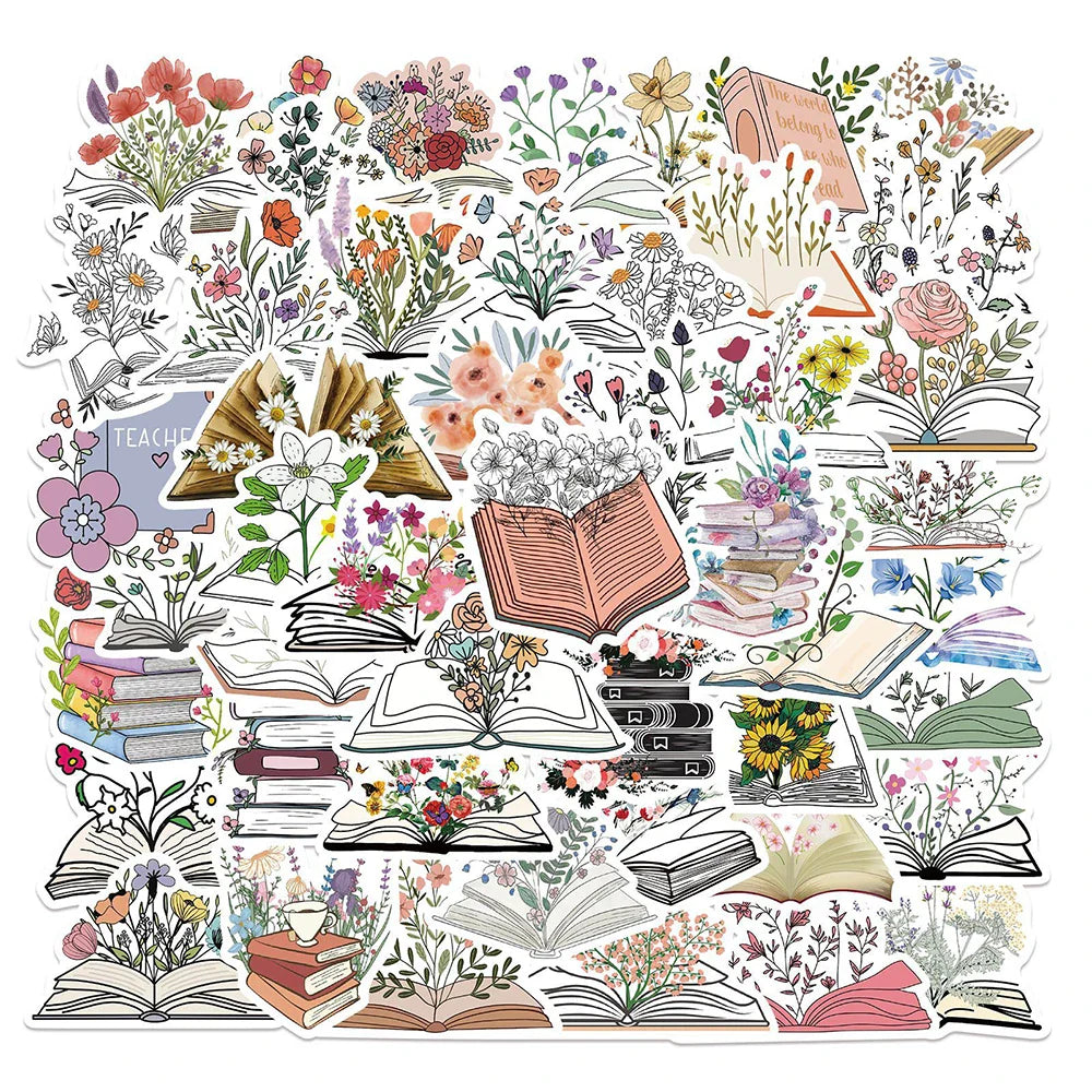Art Flower Cartoon Stickers 10/30/50pcs Aesthetic Decals for Scrapbook Laptop Guitar Luggage (Online Order Only)