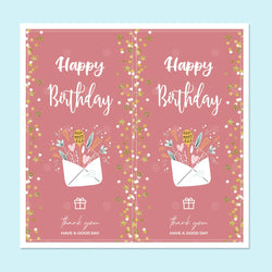 50pcs Happy Birthday Stickers Packaging Sealing Label DIY Gift Decoration Self-adhestive Handmade Stationery Sticker (ONLINE ORDER ONLY)