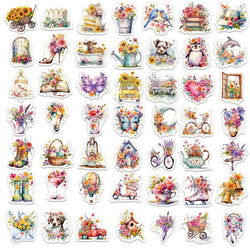 10/30/50PCS Cartoon Flower World PVC Sticker Aesthetic Decoration Scrapbooking Korean Stationery School Supplies for Kids (ONLINE ORDER ONLY)