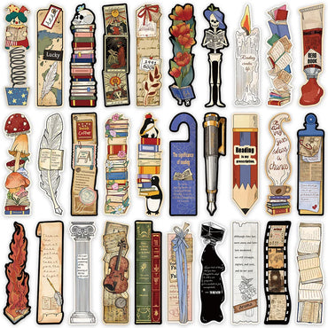 30pcs Retro Romantic Reading Books Bookish Paper Bookmarks DIY Students Reader Page Markers Library Office Page Markings (Online Order Only)