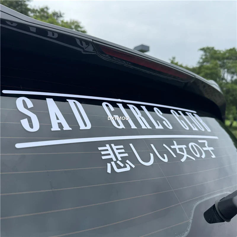 Car Stickers for Japanese Style SAD GIRLS CLUB Decal Auto Body Rear Front Windshield Window Vinyl Text Decoration Applique (ONLINE ORDER ONLY)