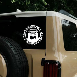 "DonT Follow me,You Won'T MAKE IT"Stickers, Elevate Your Car's Look with a fashion and cool sticker! Car Body Fun Decorative (ONLINE ORDER ONLY)