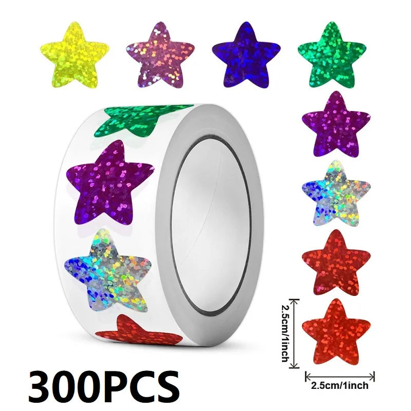 100-500PCS New Star Stickers Roll Small Packaging Pack Stickers Photocard Decor Heart Home Made Rolling Sticker TZ304 (ONLINE ORDER ONLY)