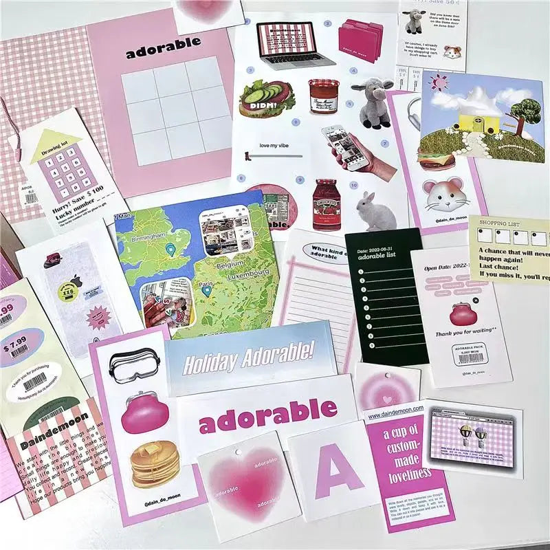 Korean Ins Adorable Pack Stickers Diary Handbook Decorative Aesthetic Craft Art Supplies Material Kawaii Stationery Sticker Gift (ONLINE ORDER ONLY)