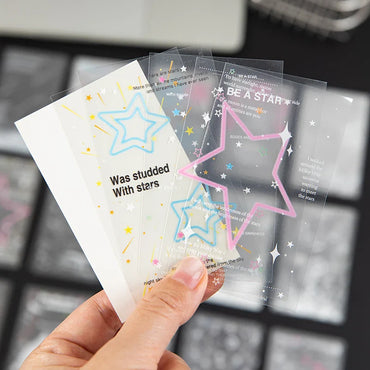 30pcs/pack Korean PET Transparent Sealing Decorative Stickers Cute Sticker for Idol Card Collage Material Journal DIY Decoration (ONLINE ORDER ONLY)