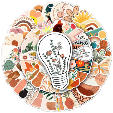 10/30/50PCS Cute Bohemia Art Aesthetic Stickers Scrapbook Laptop Phone Guitar Diary Graffiti Cartoon Boho Sticker Decal Kid Toy (ONLINE ORDER ONLY)