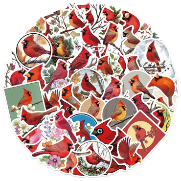 10/30/50PCS Red Little Bird Cartoon Stickers Funny Cartoon Decoration Animal Graffiti Toy Luggage Laptop Phone Guitar Bike Decal (ONLINE ORDER ONLY)