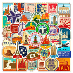 10/30/50PCS World Famous Building Stickers Travel City Landscape Decals DIY Travel Luggage Phone Laptop Guitar Toy Sticker (Online Order Only)
