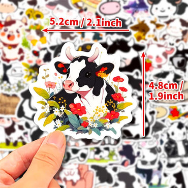 10/30/50PCS Cute Cow PVC Sticker Aesthetic DIY Children's Decoration Scrapbooking Korean Stationery School Supplies for Kids (ONLINE ORDER ONLY)