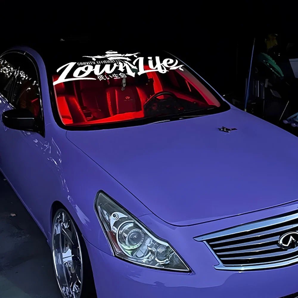 JDM Car Sticker Low Life Dropped Slammed Lowered Stance Slow Windshield Banner External Accessories Waterproof Vinyl Decals (ONLINE ORDER ONLY)