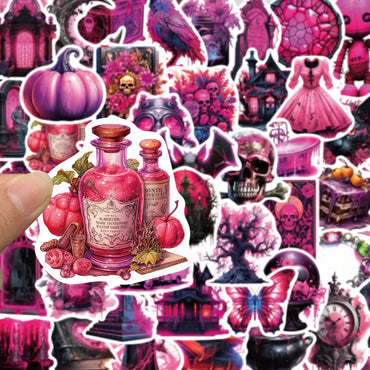 10/30/50PCS Horror Dark Purple Stickers Cool Graffiti Toys Waterproof Skateboard Phone Bike Skateboard Laptop Helmet Decals Gift (Online Order Only)
