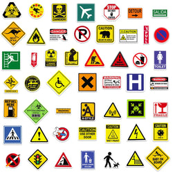 10/30/50/100PCS Sign Warning Stickers Danger Banning DIY Skateboard Fridge Laptop Motorcycle Wall Decals Waterproof Sticker Toys (ONLINE ORDER ONLY)