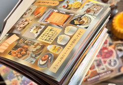30 Pages Cute Y2K Japanese Food Cut Film Sticker Book Journal Handbook Scrapbooking Kawaii Decoration Sticker Gift (ONLINE ORDER ONLY)