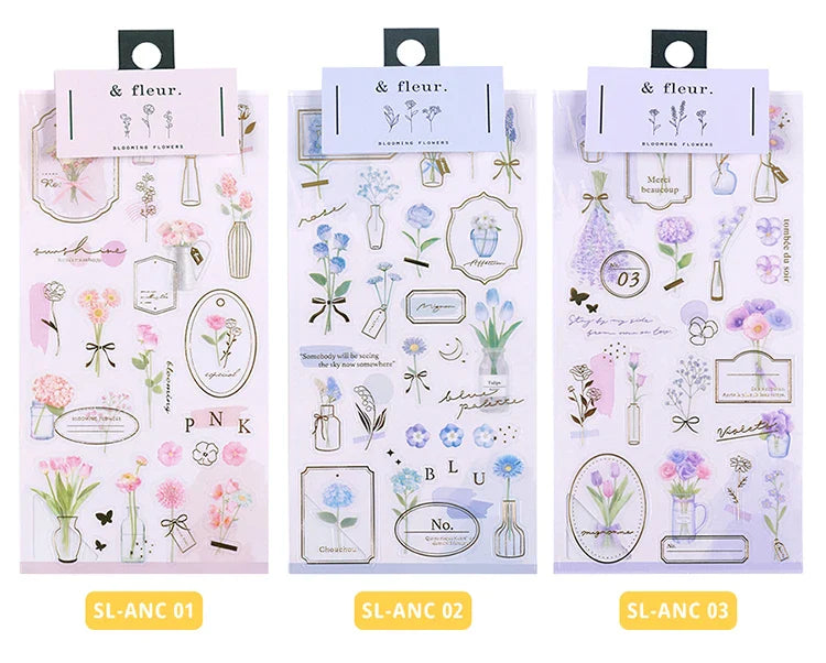 2pcs Japanese Cute Bear Strawberry Flower Landscaping Stickers Scrapbooking Junk Journal Planner Collage Material Stationery (ONLINE ORDER ONLY)