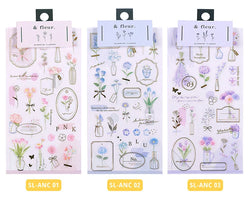 2pcs Japanese Cute Bear Strawberry Flower Landscaping Stickers Scrapbooking Junk Journal Planner Collage Material Stationery (ONLINE ORDER ONLY)