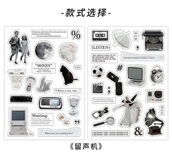 2Pc Ins Cute Retro Sticker Planner Collage Scrapbook DIY Material Decoration Stickers Personalized Art Supplies Stationery (ONLINE ORDER ONLY)