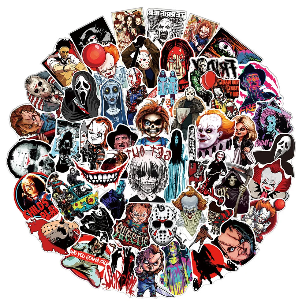 Horror Thriller Movie Sticker Collection for Suitcase Laptop Scooter Wholesale (ONLINE ORDER ONLY)