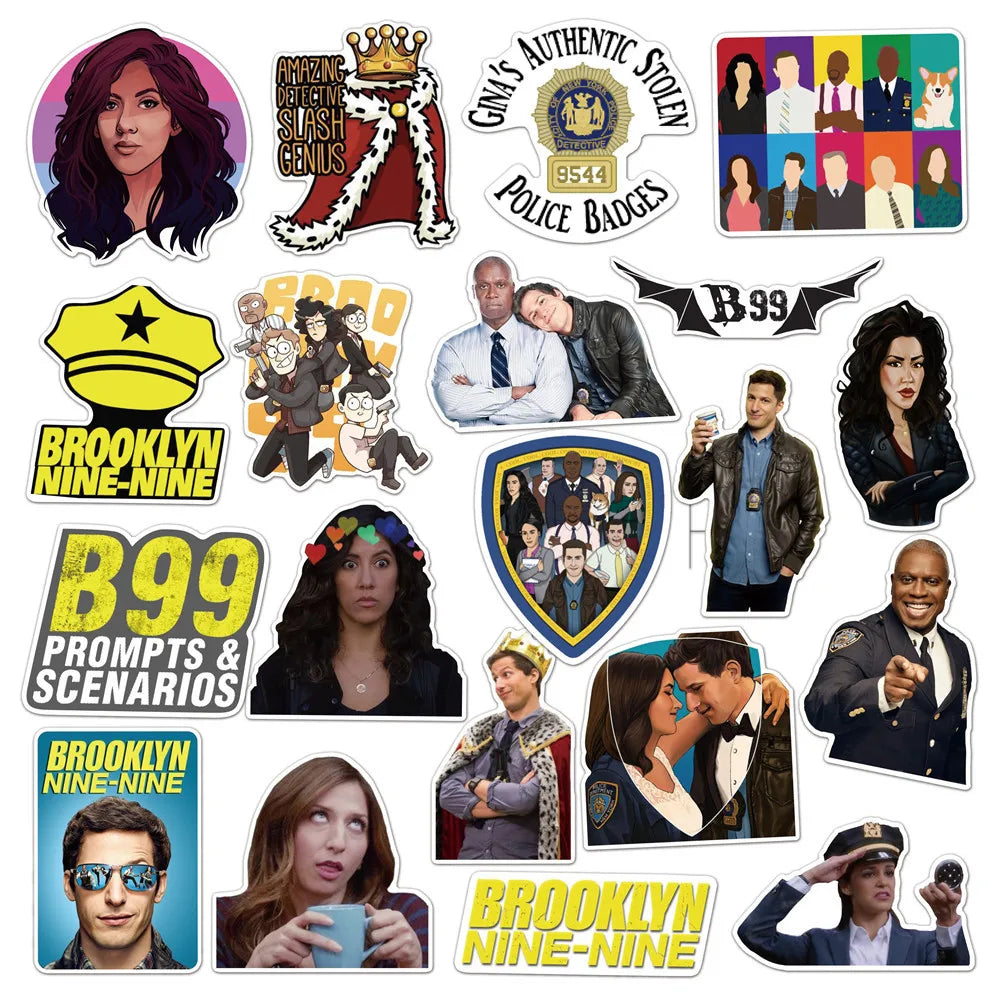 50PCS TV Series Brooklyn Nine-Nine Stickers for DIY Stationery Decal Pegatina Motorcycle Skateboard Laptop Guitar Sticker (ONLINE ORDER ONLY)