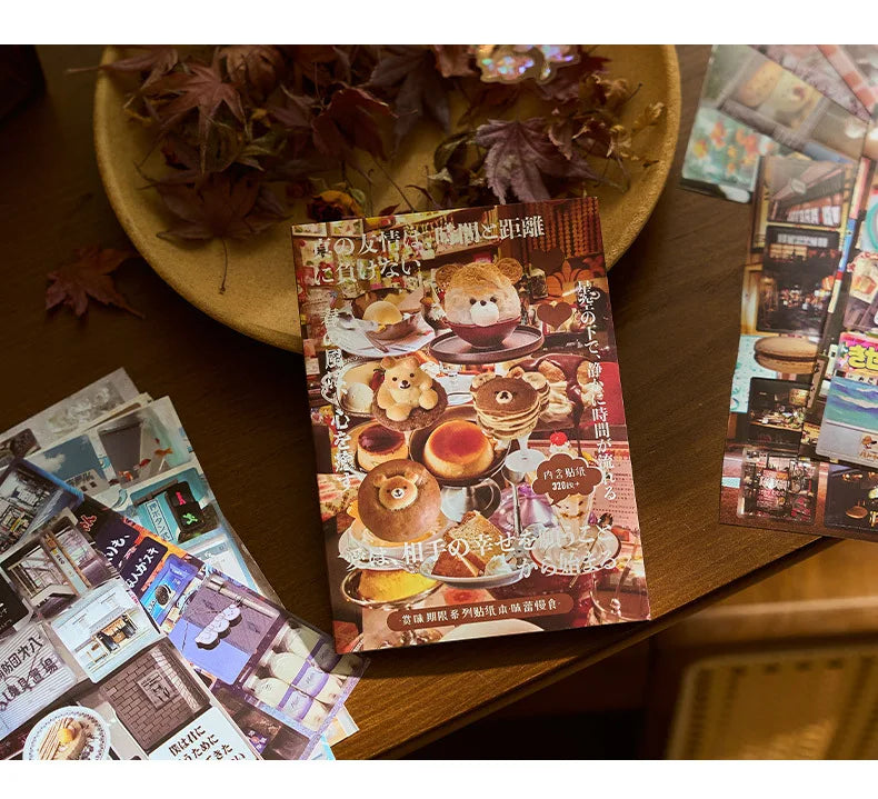 20 Sheets Japanese Retro Dessert Cut Film Sticker Book Y2K Sticker Journal Handbook Scrapbooking Kawaii Decoration Sticker Gift (ONLINE ORDER ONLY)