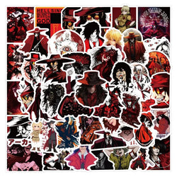 HELLSING Anime Stickers Pack - 60pcs for Luggage, Phone, Laptop, Car, Scooter, Fridge (Online Order Only)