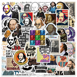 50PCS Shakespeare Stickers Aesthetic DIY Luggage Bottle Car Laptop Fridge Decals (Online Order Only)