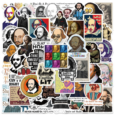 50PCS Shakespeare Stickers Aesthetic DIY Luggage Bottle Car Laptop Fridge Decals (Online Order Only)