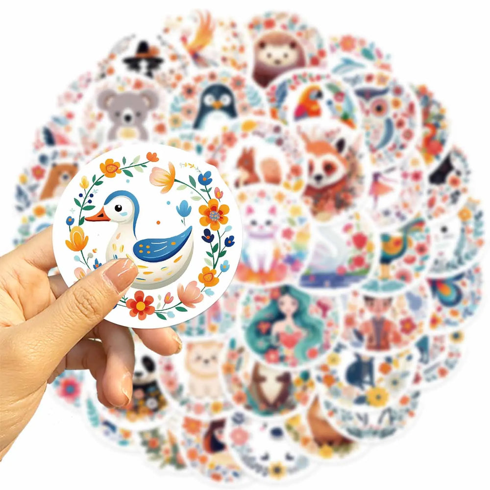 50pcs Jungle Zoo Wild Animal Stickers for Kids Boys Girl Baby Person Sticker Notebook Water Bottle Luggage Laptop Phon (ONLINE ORDER ONLY)