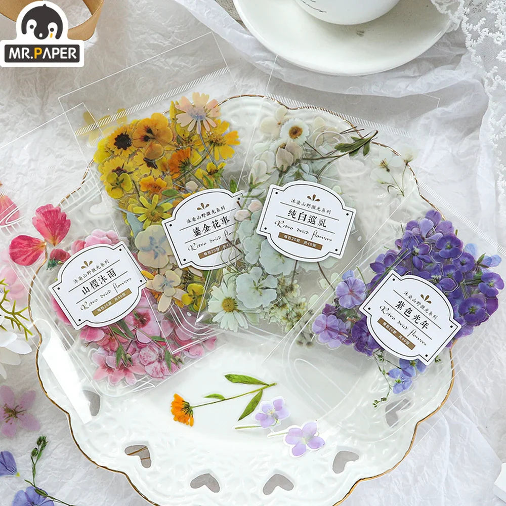 40Pcs Fresh Flower Stickers - Cute Decorative Stationery Stickers (ONLINE ORDER ONLY)