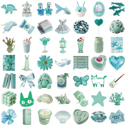 50pcs Mint Mambo Green Ins 3D Cool Stickers Summer DIY Diary Scrapbooking Car Motorcycle Journal Decorative Decals Sticker﻿ (ONLINE ORDER ONLY)