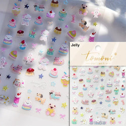 Dog Rabbit Line Bunny Footprint Bowknot Heart Cake Strawberry Flowers Bone Graffiti Adhesive Nail Art Stickers Manicure Decals (ONLINE ORDER ONLY)