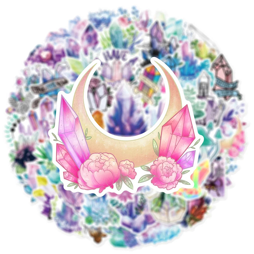 Boho Crystal Stickers for Laptop, Luggage, Skateboard - 10/30/50PCS Fun Decals for Kids (ONLINE ORDER ONLY)