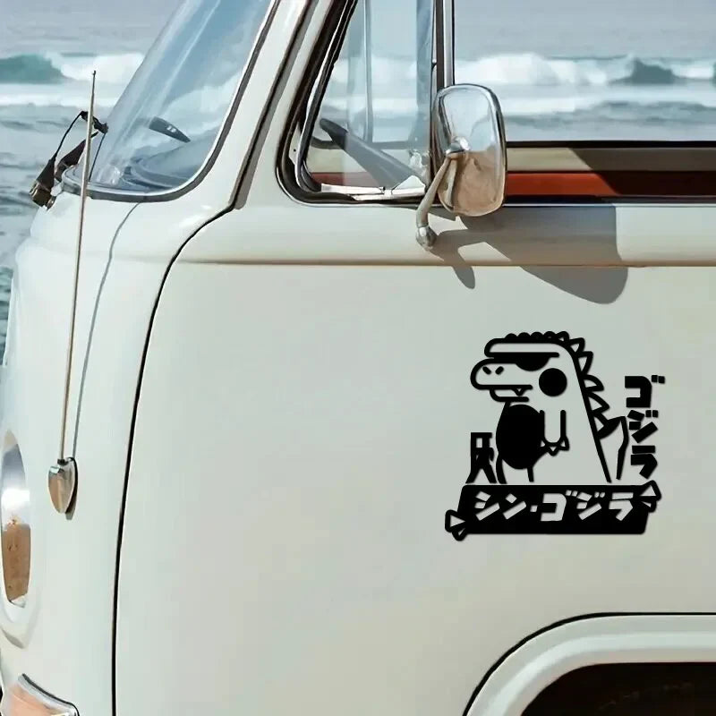 CARTOON Japanese Dinosaur CUTE GOZILA Stickers,for cartoon lover,High quality sticker for cars trucks motorcycles &laptops! (ONLINE ORDER ONLY)