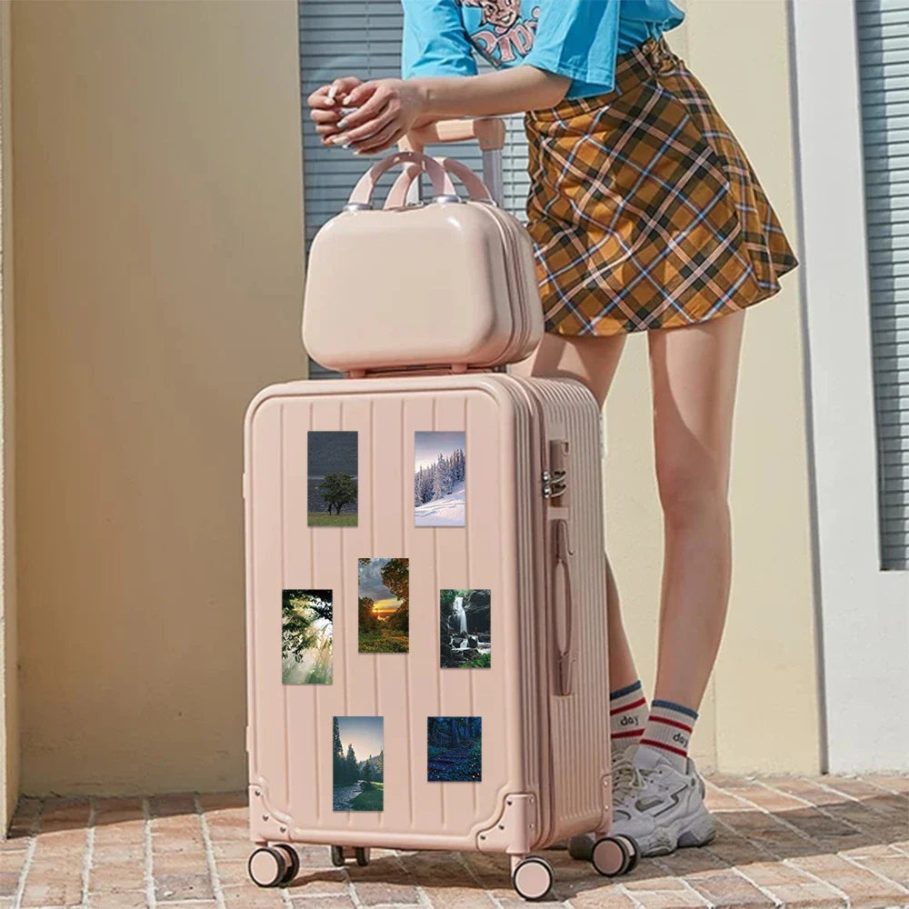 62PCS Misty Forest Landscape Sticker Waterproof Decoration Scrapbook Label Diary Stationery Phone Luggage Gift Toy Decal (ONLINE ORDER ONLY)