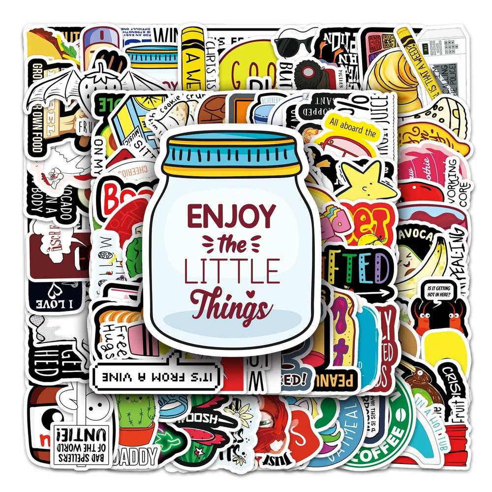 50Pcs Cartoon Waterproof Vinyl Stickers for Skateboard Snowboard (Online Order Only)