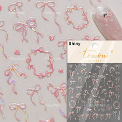 Black Rabbit Bunny Ribbon Bowknot Flower Cake Daisy Dessert Knife Fork Butterfly Self Adhesive Nail Art Stickers Manicure Decals (ONLINE ORDER ONLY)