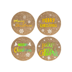 100-500Pcs Round Merry Christmas Stickers Seal Labels 1inch Golden Word Label For Christmas Gift Decorate Sticker (Online Order Only)
