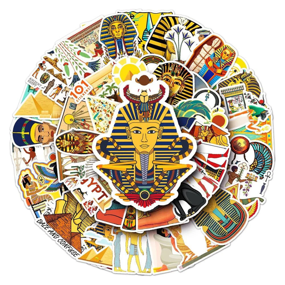 10/50pcs Egypt Pyramid Sphinx Stickers For Suitcase Skateboard Laptop Luggage Fridge Phone Car Styling DIY Decal Pegatinas (ONLINE ORDER ONLY)
