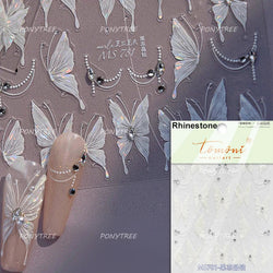 Butterfly Flower Hollow Out Lace Delicate Floral Print Shiny Cloth Block Insect Self Adhesive Nail Art Stickers Manicure Decals (Online Order Only)
