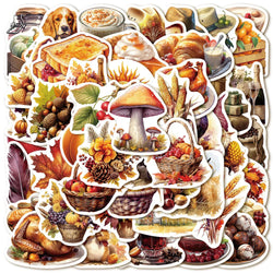 Vintage Thanksgiving Stickers Decals - Laptop, Phone, Luggage, Guitar, Waterproof, Kids Toys (10/30/50pcs) (ONLINE ORDER ONLY)