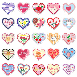 10/30/50PCS Pink Love Stickers Cartoon Heart Decals Decoration DIY Notebook Phone Skateboard Bike Laptop Fridge Kids Sticker Toy (Online Order Only)