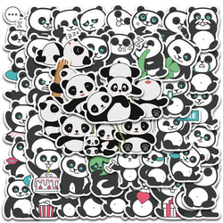 50pcs Cute Cartoon Panda Animals Stickers Kids Toy Vinyl Waterproof Graffiti Guitar Laotop Phone Luggage Sticker Decals (ONLINE ORDER ONLY)