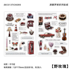2Pc Ins Cute Retro Sticker Planner Collage Scrapbook DIY Material Decoration Stickers Personalized Art Supplies Stationery (ONLINE ORDER ONLY)