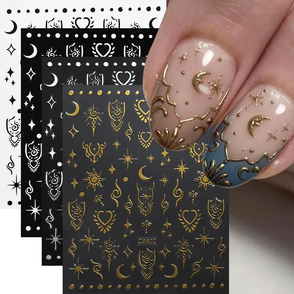 4pcs Elegant Metallic Butterfly Nail Art Stickers Holographic Silvery Chrome Effect Butterfly Sliders for Nails Manicure Decors* (ONLINE ORDER ONLY)